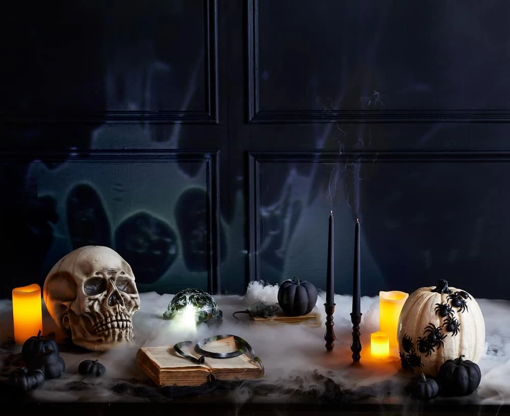 For Living Human Skull, Spooky Halloween Indoor Outdoor Bone Decorations, Beige, 10 1/4-in - Image 3