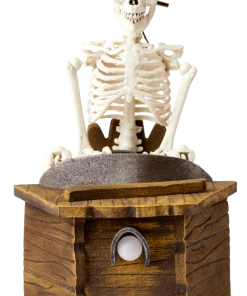 For Living Skeleton Coffin Driver, LED Light, Scary Sounds For Halloween, Brown, 10 1/2-in