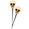 For Living Skull Stake Lights Kit With LED Lights For Halloween Decor, White, 8-in, 10-pc
