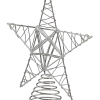 For Living Christmas Decoration Wire Start Tree Topper, Silver, 10-in