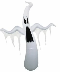 For Living Airblown Colour-Changing Ghost Halloween Inflatable, LED Lights, White, 12-ft