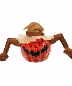 For Living Evil Walking Pumpkin With LED Lights And Sound Sensor For Halloween, Red, 12-in