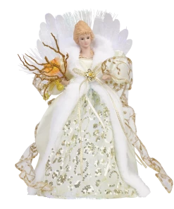 For Living Fibre Optic Christmas Decoration Angel Tree Topper, Assorted Style, 12-in
