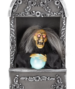 For Living Animated Fortune Teller, LED Light And Sound Sensor For Halloween, Black, 15-in