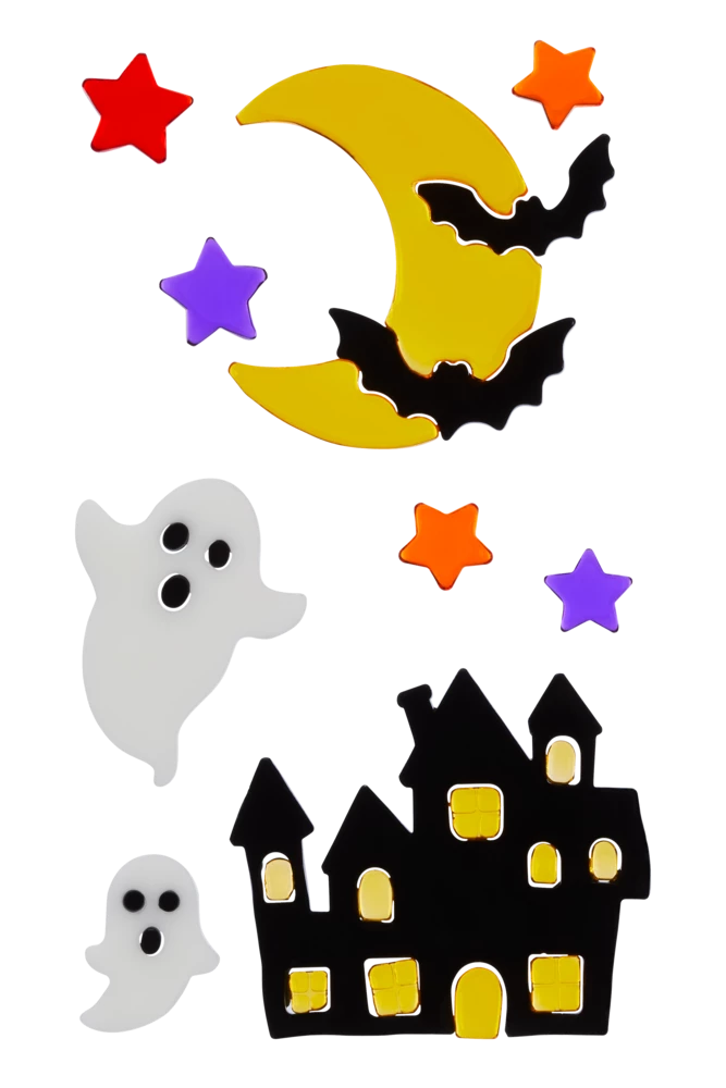 For Living Gel Clings, Easy To Stick, Indoor Halloween Decorations, Assorted Styles, 25-cm - Image 3