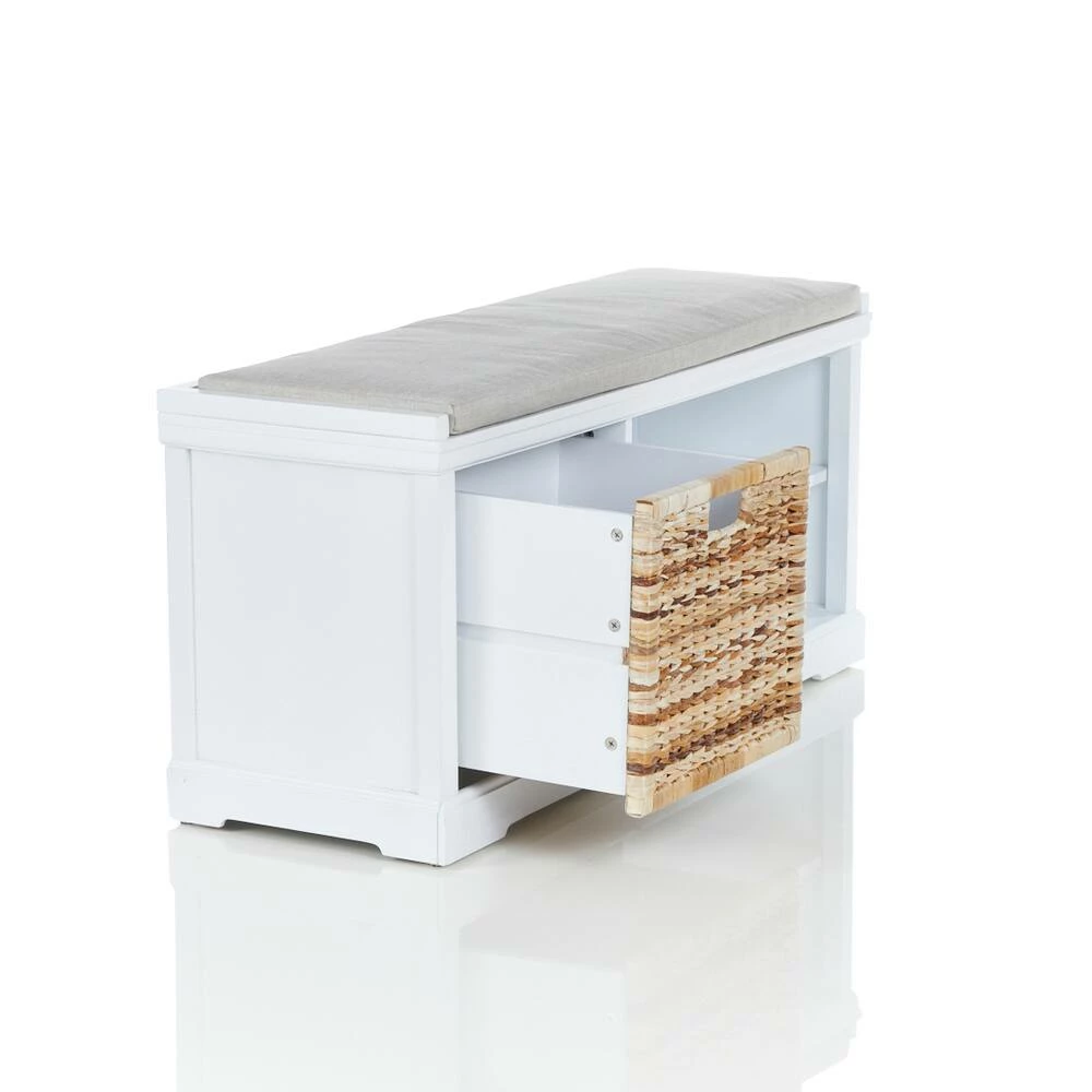 For Living Storage Bench, White - Image 12