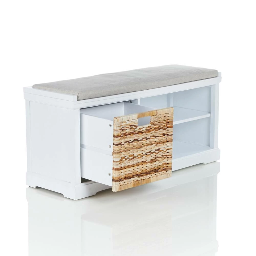 For Living Storage Bench, White - Image 13