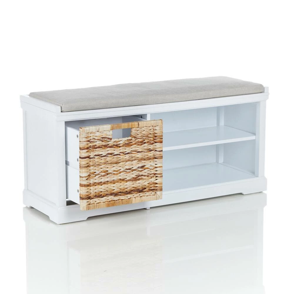 For Living Storage Bench, White - Image 11