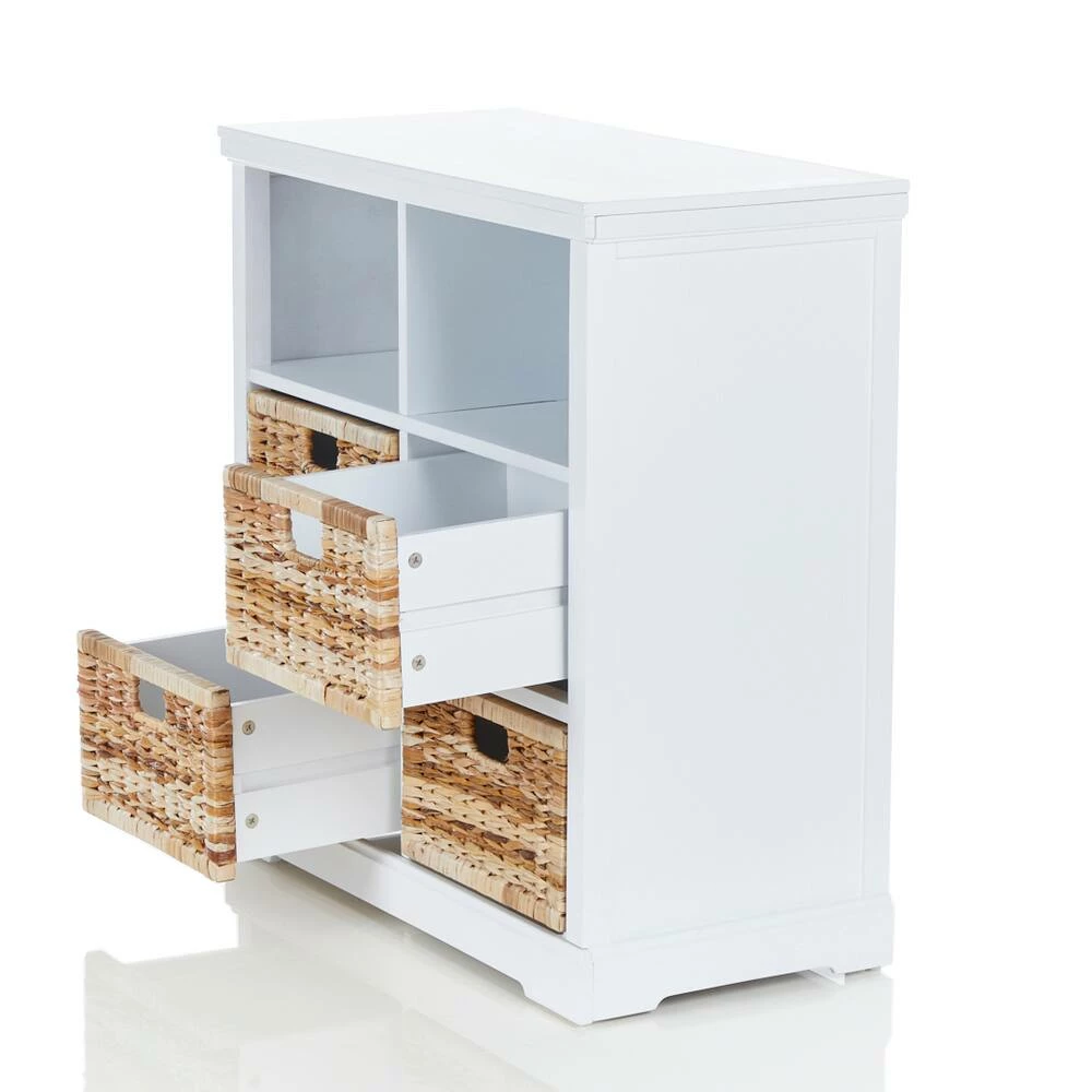 For Living 4-Drawer 2-Shelf Storage Cabinet, White - Image 10