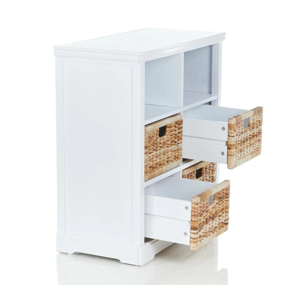 For Living 4-Drawer 2-Shelf Storage Cabinet, White - Image 9