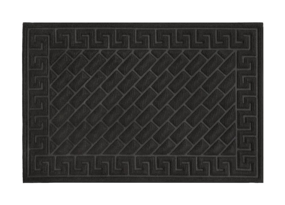 FOR LIVING For Livng Cascade Carpet Top Rubber Indoor Door Mat, Black, 16-in X 24-in