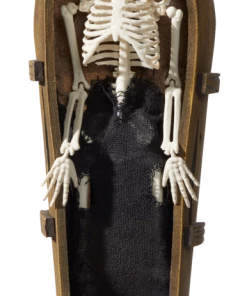 For Living Animated Skeleton In Coffin, Spooky Sound Sensor For Halloween, Beige, 17-in
