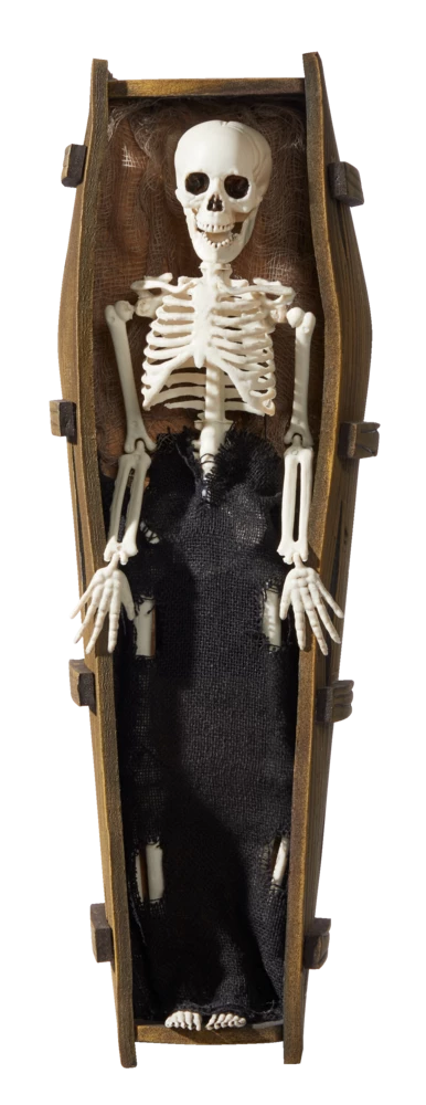 For Living Animated Skeleton In Coffin, Spooky Sound Sensor For Halloween, Beige, 17-in