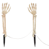 For Living Skeleton Hand Stakes Kit With 40 LED Lights For Halloween, Beige, 18-in, 2-pc
