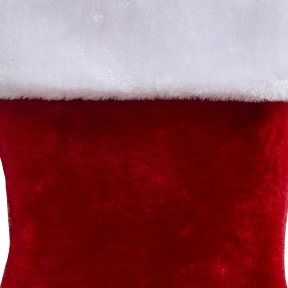 For Living Deluxe Christmas Decoration Plush Stocking, Red, 18-in - Image 2