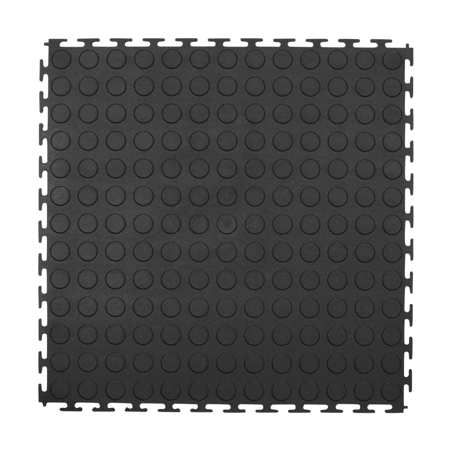 FOR LIVING Multy Home 100% Recycled Rubber Utility Floor Mat, 6-pk, Black, 18-in X 18-in - Image 2