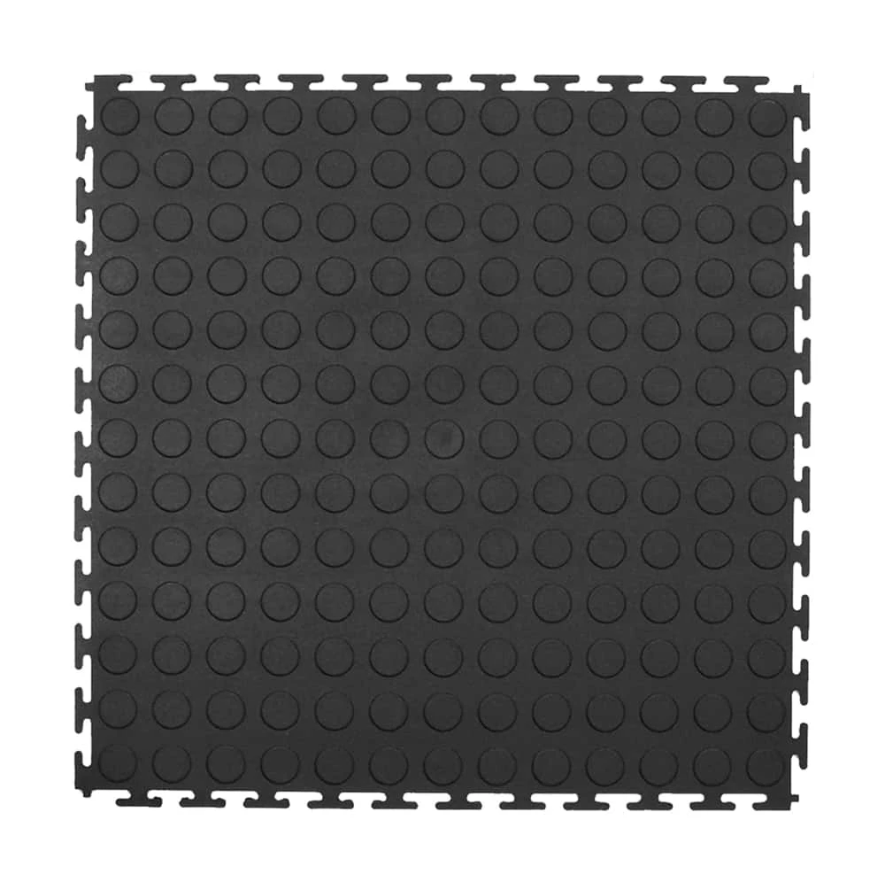 FOR LIVING Multy Home 100% Recycled Rubber Utility Floor Mat, 6-pk, Black, 18-in X 18-in