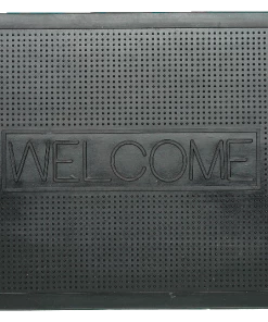 For Living Rubber Outdoor Welcome Mat, Black, 18-in X 30-in
