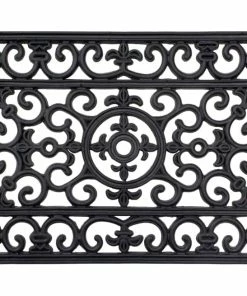 For Living Wrought Iron Outdoor Rubber Floor Mat, Black, 18-in X 30-in
