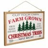 For Living Wooden Vintage Hanging Farm Grown Christmas Tree Sign, 20-in