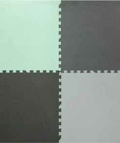 For Living Anti-Fatigue Interlocking Mats, 4-pk, Green/Grey Basketweave, 24-in X 24-in