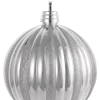 For Living Decoration Pumpkin Ball Christmas Ornament, Silver Stripe, 250-mm