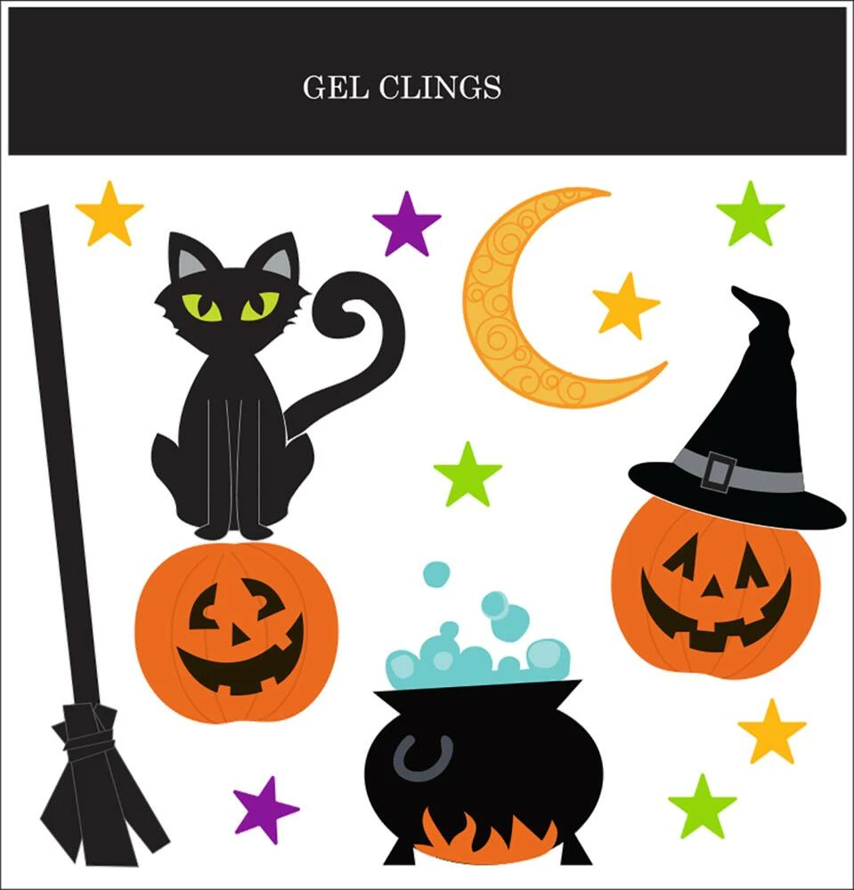 For Living Gel Clings, Easy To Apply And Reusable For Halloween, Assorted Styles, 11 3/4-in - Image 6