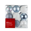 For Living White Collection Shatterproof Ball Christmas Ornament Set, Assorted Style, 27-pc