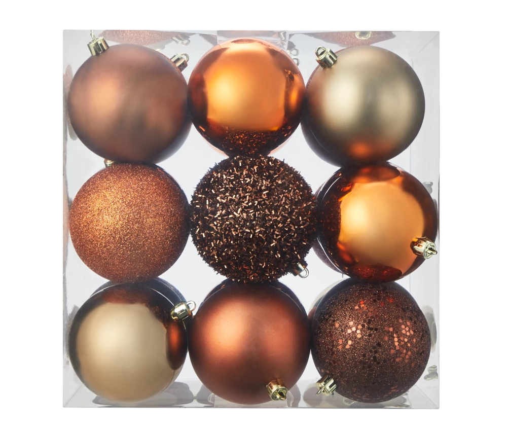 For Living Sugar Brown Shatterproof Ornament Set, 27-pc - Image 2