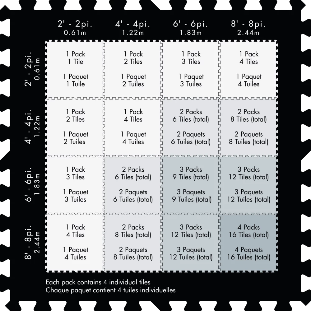 For Living Faux Wood Floor Mat, 4-pk, 2 X 2-ft - Image 2