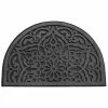 For Living Half Moon Reground Rubber Door Mat, Grey, 2 X 3-ft