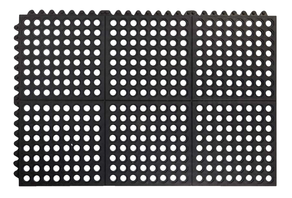 For Living Hex Tile Indoor/Outdoor Rubber Mat, Black, 24-in X 36-in - Image 2