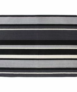 For Living Karlin Indoor Striped Floor Mat, Charcoal, 2-ft X 5-ft