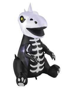 For Living Inflatable Skeleton Dinosaur With LED Lights, Halloween Decorations, 3 1/2-ft