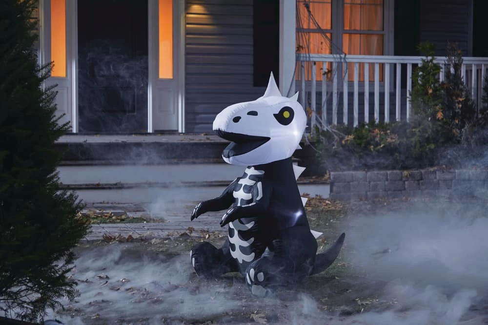 For Living Inflatable Skeleton Dinosaur With LED Lights, Halloween Decorations, 3 1/2-ft - Image 3
