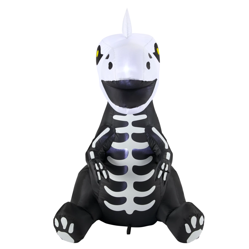 For Living Inflatable Skeleton Dinosaur With LED Lights, Halloween Decorations, 3 1/2-ft - Image 2