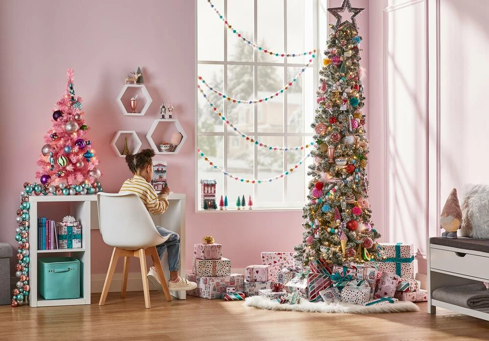 For Living Fabric Battery-operated Christmas Decoration Gnome, Pink, 14-in - Image 2