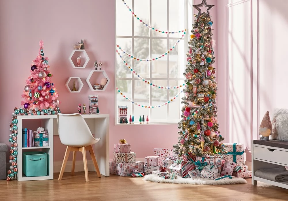 For Living Fabric Battery-operated Christmas Decoration Gnome, Pink, 14-in - Image 4