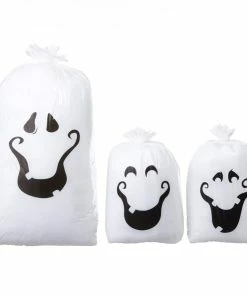 For Living Halloween Lawn Bags Kit For Stuffing Leaves, Assorted Styles, White, 3-pc