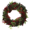 For Living Cashmere Christmas Decoration Artificial Wreath With Berries & Pinecones, 30-in