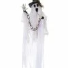 For Living Light Up Hanging Ghost In Chains And LED Lights For Halloween, White, 31-in