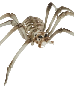 For Living Giant Skeleton Spider With Joint Legs, Scary Halloween Decoration, White, 32-in