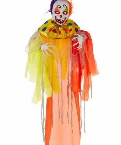 For Living Light Up Hanging Clown With LED Lights And Sound Sensor For Halloween, 36-in