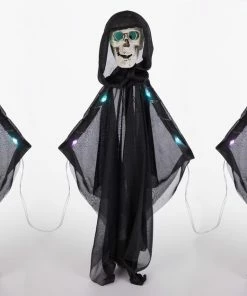 For Living Reaper Stakes Kit With Colour-Changing LED Lights For Halloween, Black, 3-pc