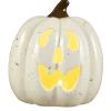 For Living Ceramic Light Up Pumpkin With LED Light For Halloween Decoration, White, 4 3/4-in