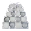 For Living Shatterproof Stacked Christmas Decoration Ball Ornament Gift Set, White, 40-pc