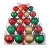 For Living Shatterproof Red Stacked Christmas Ornament Set, Assorted Style, 40-pk