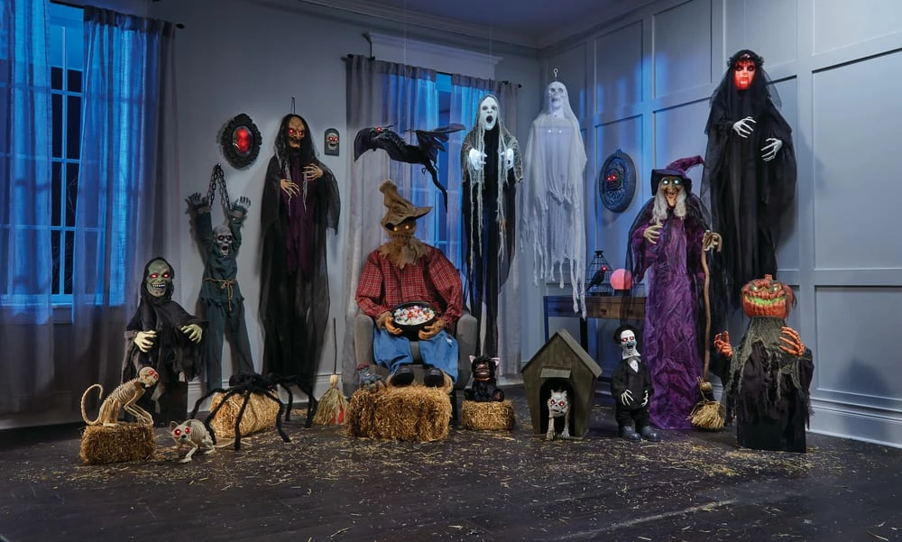 For Living Animated Sound Activated Pumpkin Man, LED Light For Halloween, Black, 19 1/2-in - Image 8