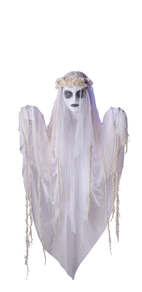 For Living Animated Floating Ghost With LED Lights And Sound For Halloween, White, 48-in - Image 2