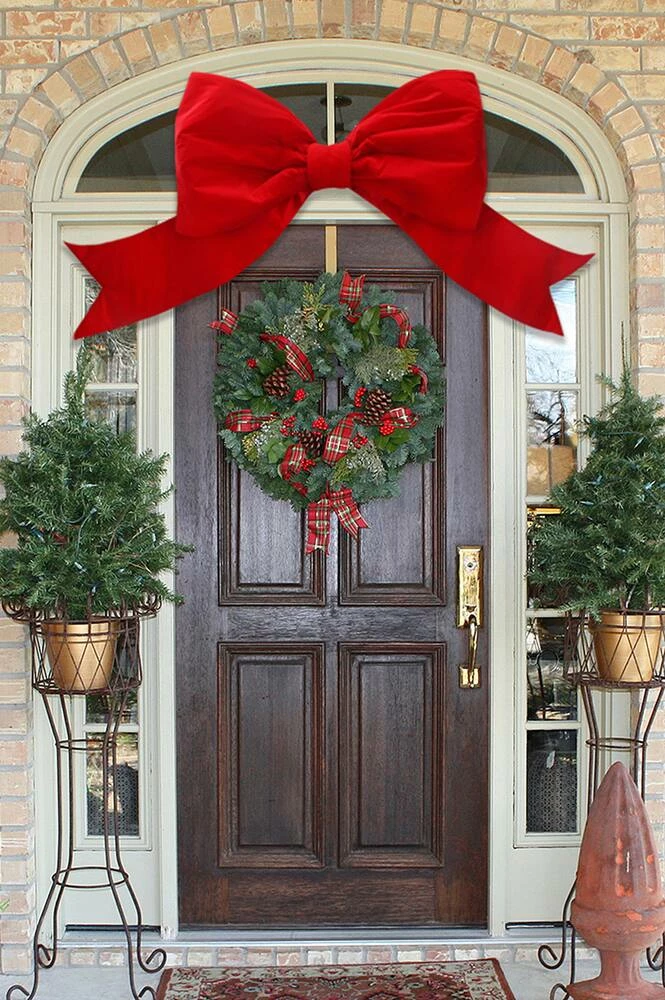 For Living Fabric Christmas Decoration Bow Large, Red, 48 X 6-in - Image 4